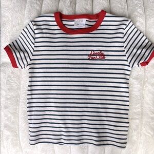 Zara Kids Striped T-Shirt - Red and White